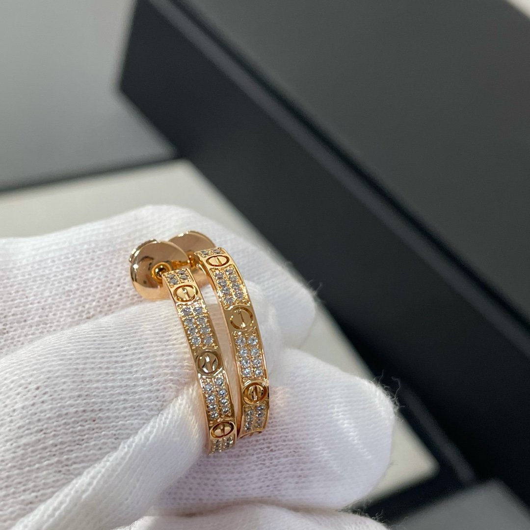 CCLOVE DIAMOND PINK GOLD HOOP EARRINGS