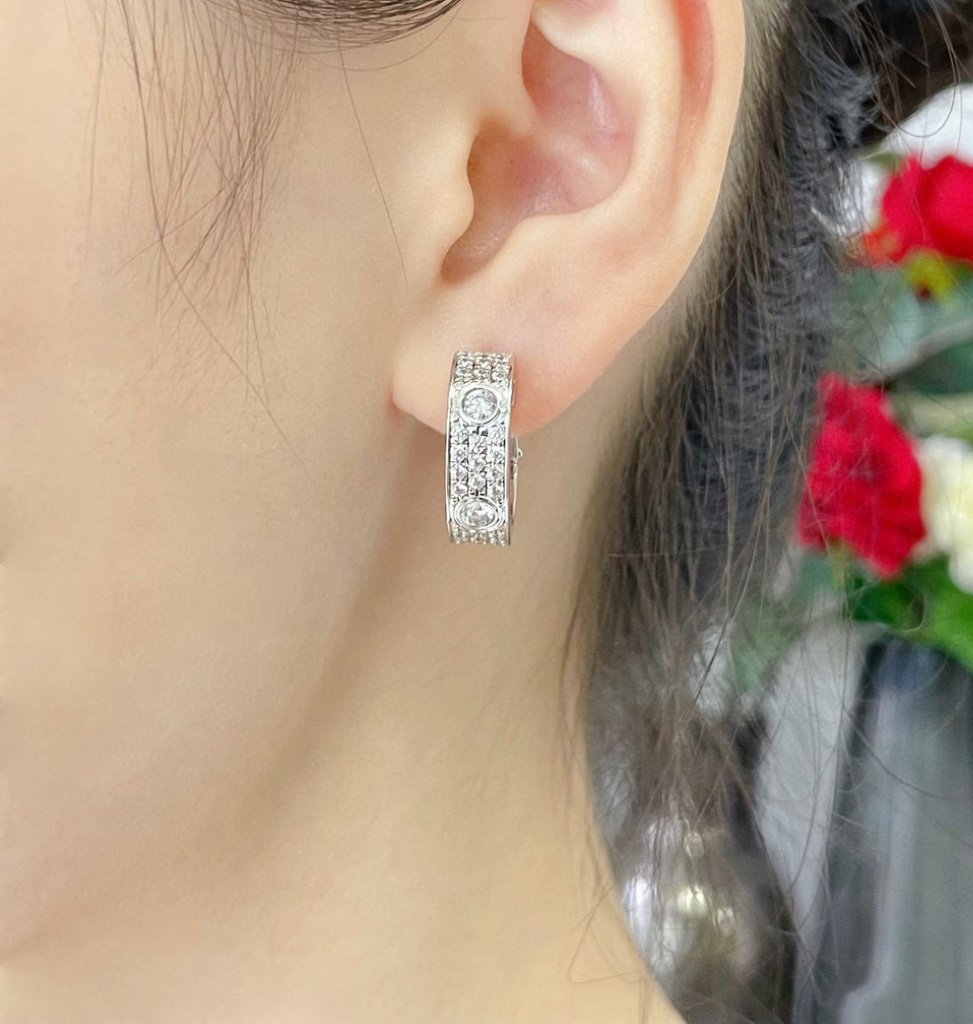 CCLOVE 5.5MM DIAMOND PAVED EARRINGS