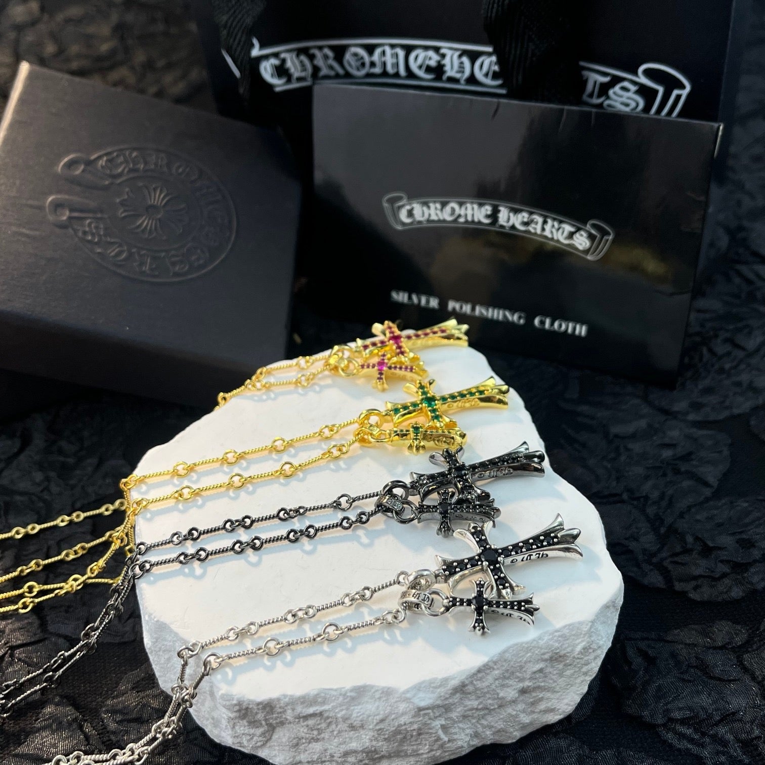 High quality luxury pure silver S925 cross necklace {with logo} Free Shipping
