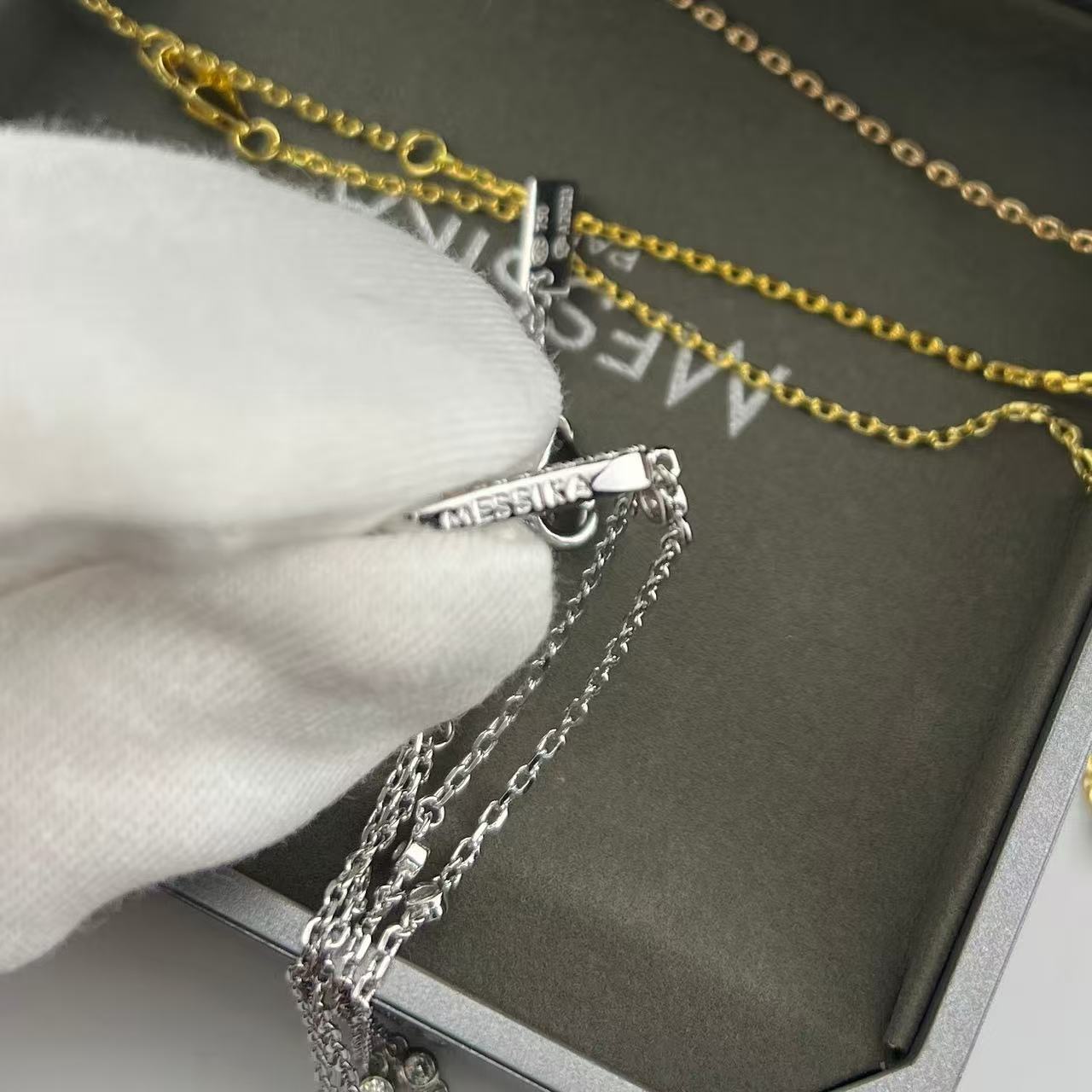 High quality luxury pure silver S925 necklace {with logo} Free Shipping