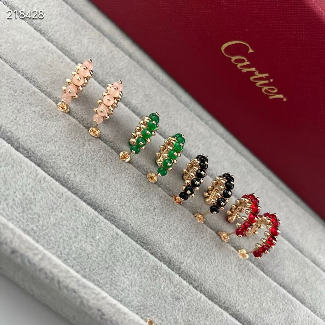 CCNEW COLORED GEMSTONE COLLECTION SMALL HOOP EARRINGS