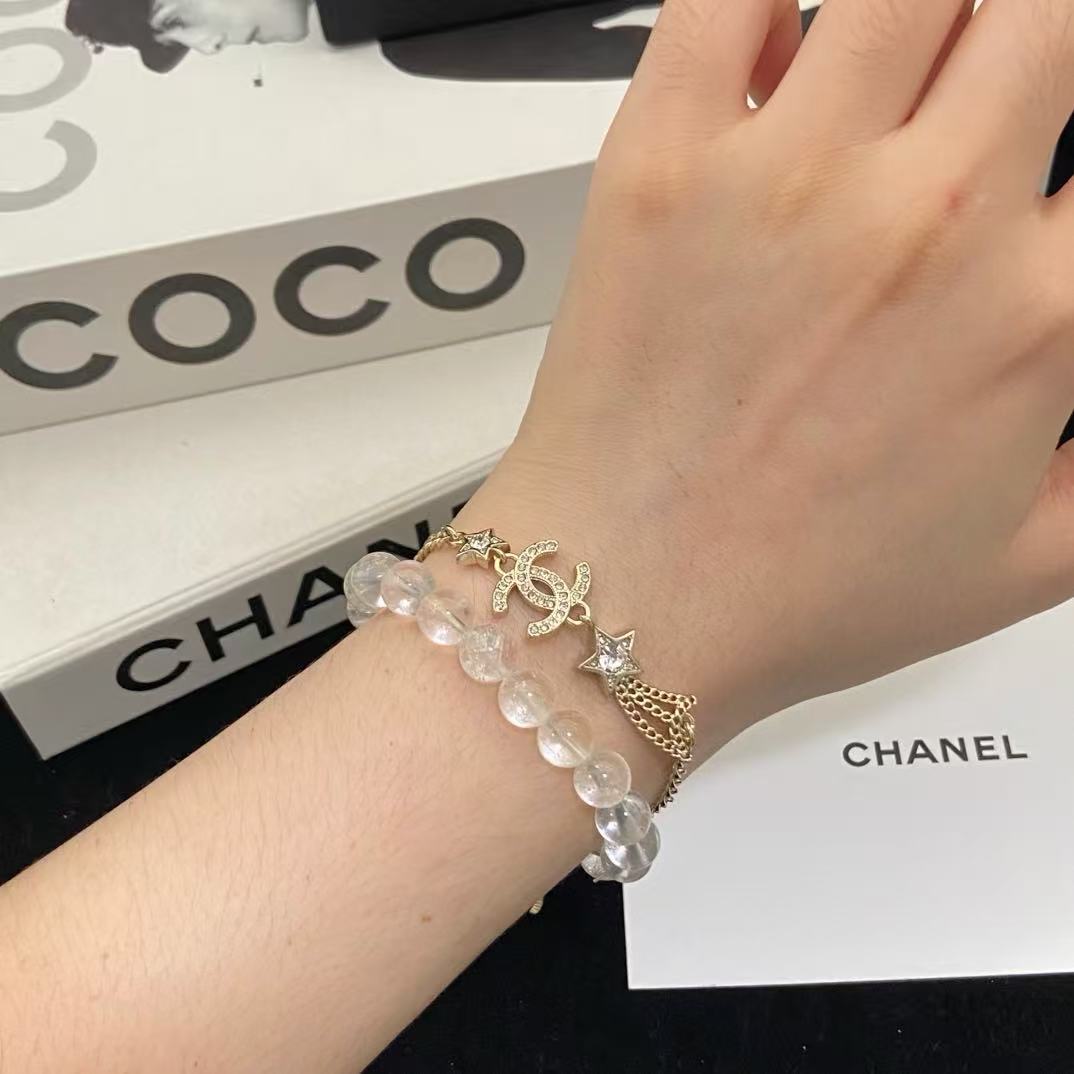18K CC -Style Elegant Pendant Bracelet for Women