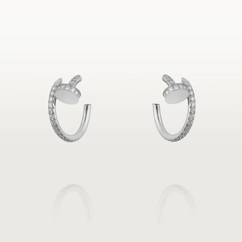 CCJUSTE EARRINGS 12.75MM SILVER DIAMOND