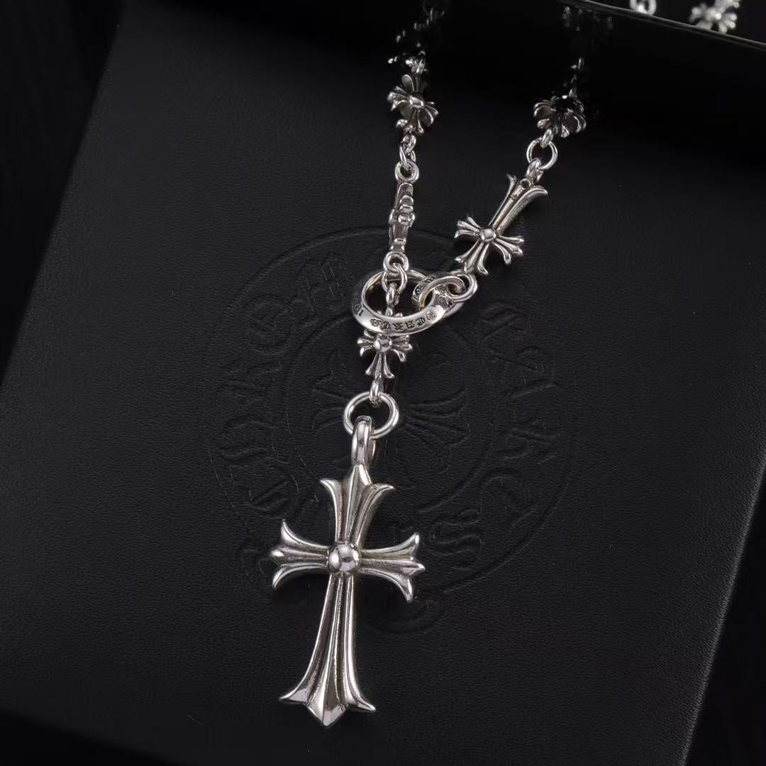 High quality luxury pure silver S925 cross necklace {with logo} Free Shipping
