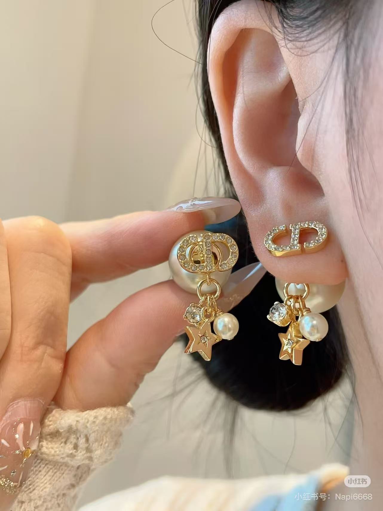 Luxurious pearl earrings, made of high-quality pure silver, do not fade Free Shipping