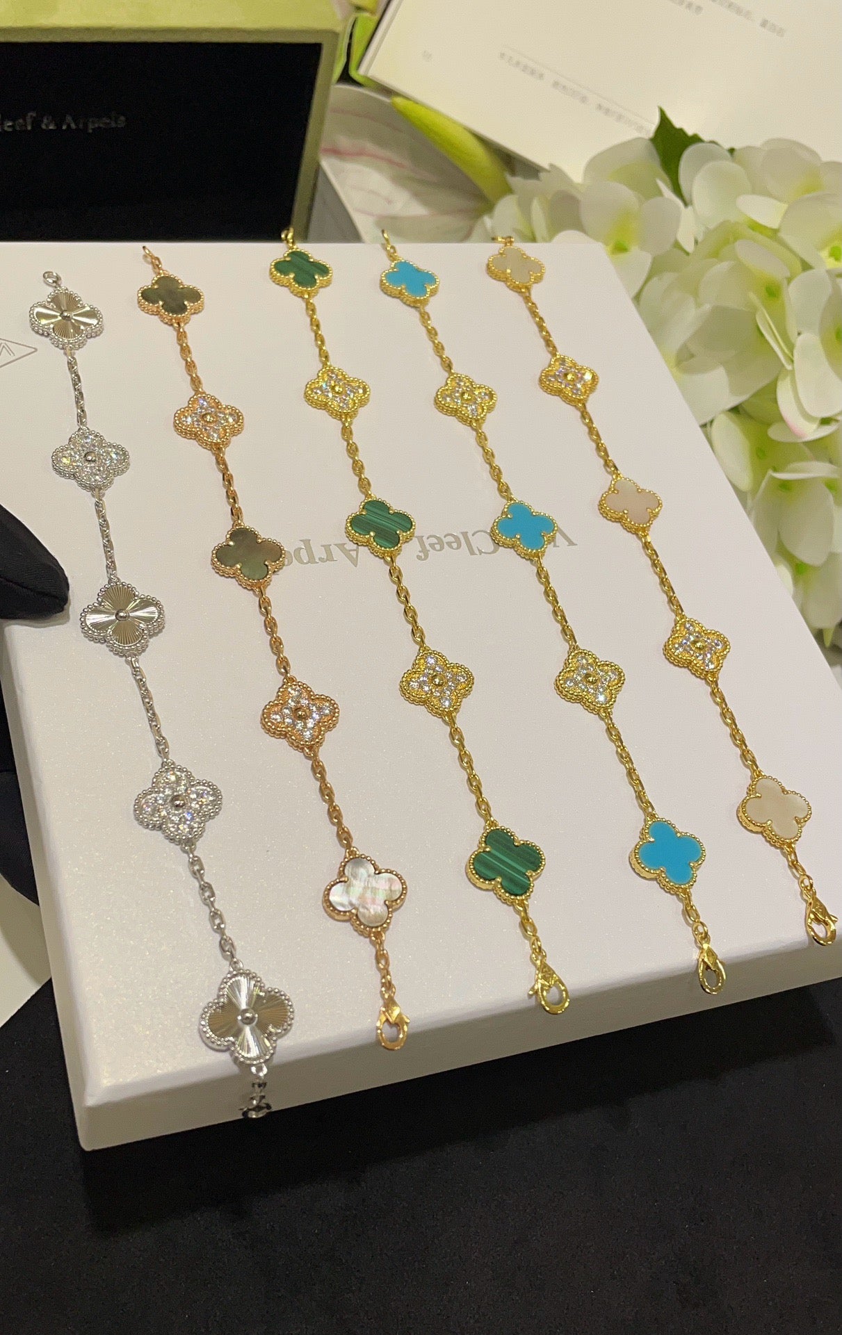 High quality four leaf clover luxury pure silver is S925 bracelet {have logo} Free Shipping
