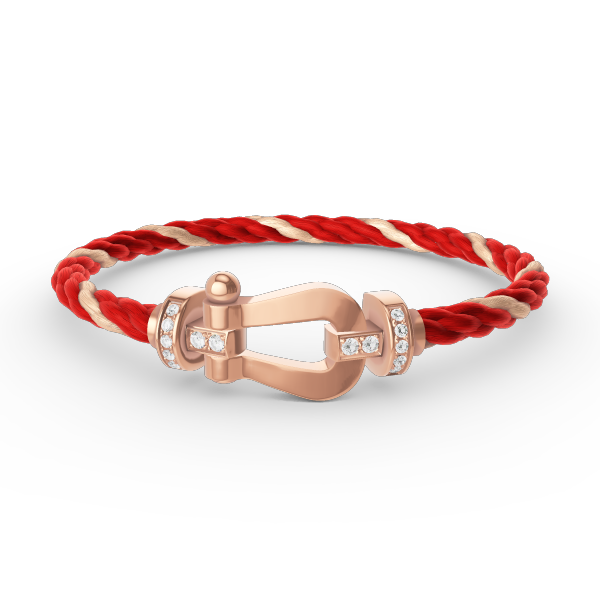 CCjewelry FORCE LARGE HORSESHOE HALF DIAMOND BRACELET ROSE GOLD FRED