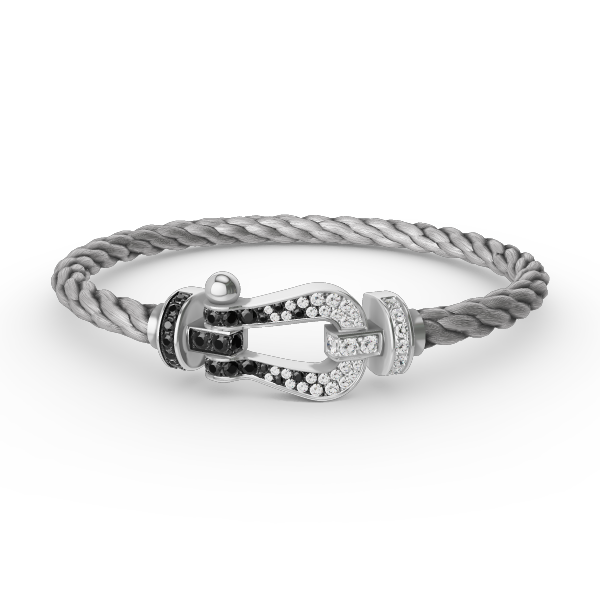 CCjewelry FORCE LARGE HORSESHOE BLACK WHITE DIAMOND BRACELET SILVER FRED