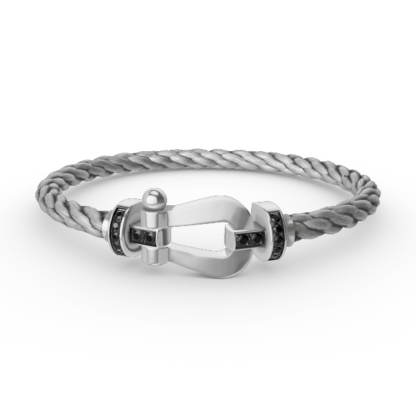 CCjewelry FORCE LARGE HORSESHOE BLACK DIAMOND BRACELET SILVER FRED