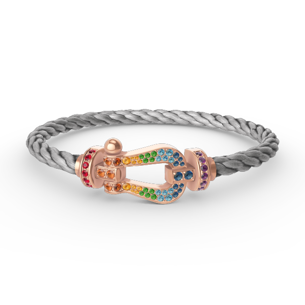 CCjewelry FORCE LARGE HORSESHOE COLORED DIAMOND BRACELET ROSE GOLD FRED