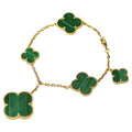 [CC jewelry]MAGIC CLOVER MALACHITE GOLD BRACELET 5 MOTIFS