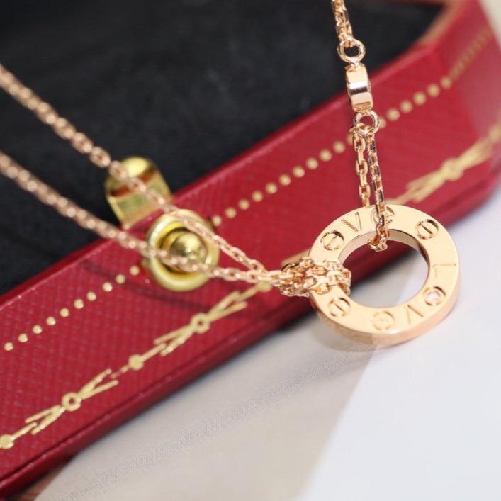 CC LOVE NECKLACE ADJUSTABLE ROSE GOLD 2 DIAMOND