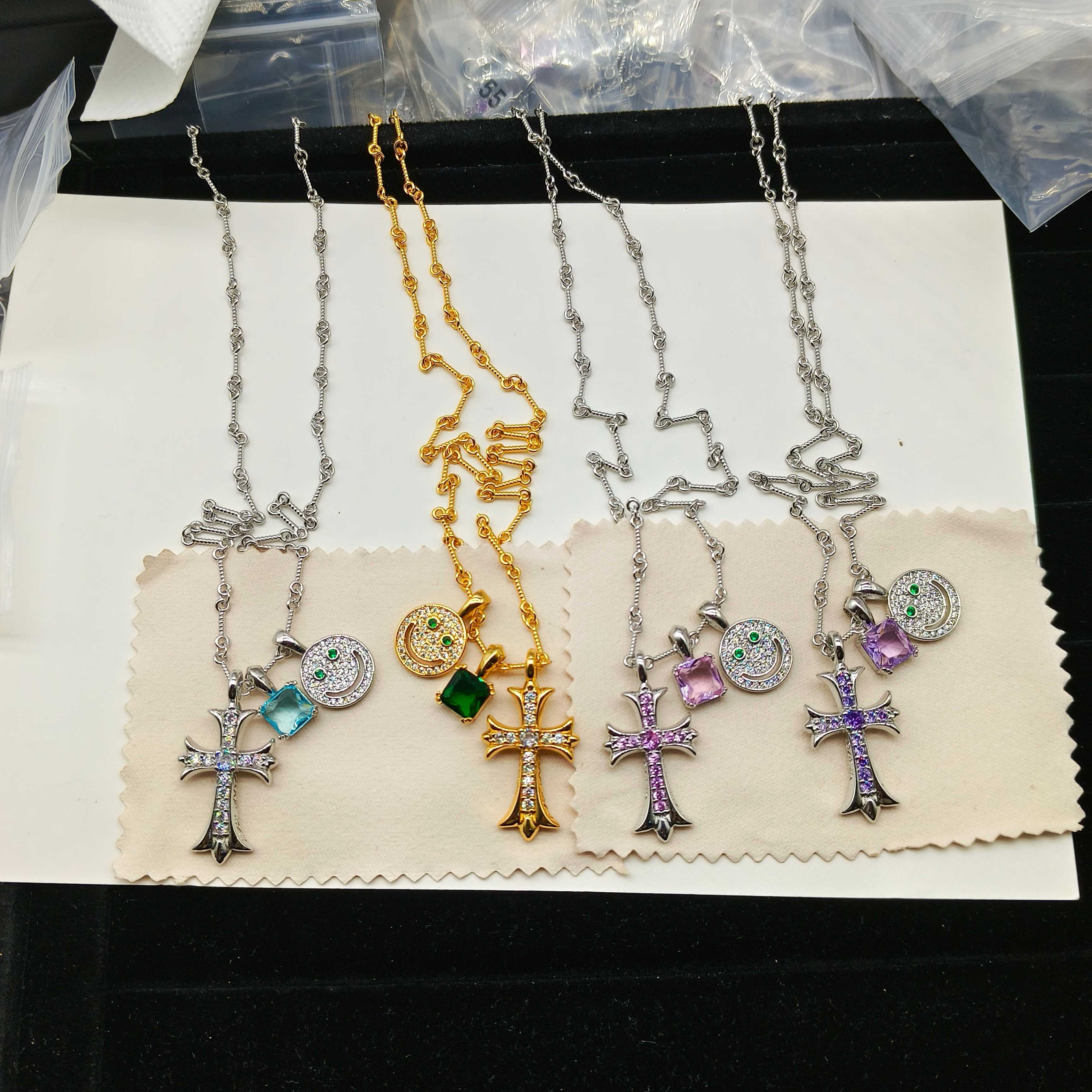 High quality luxury pure silver S925 cross necklace Free Shipping