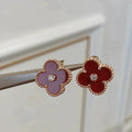 [✨CC💎]CLOVER MEDIUM 1 MOTIFS CARNELIAN  DIAMOND earrings