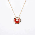 CC AMULETTE GOLD CARNELIAN ONYX NECKLACE