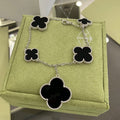 [CC jewelry]CLOVER 5 MOTIFS SIVLER ONYX BRACELET