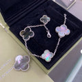 [CC jewelry]CLOVER 5 MOTIFS SIVLER DARK MOP BRACELET