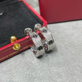 CCLOVE CERAMIC DIAMOND PAVED SILVER EARRINGS