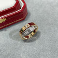 [✨CC💎]LOVE PINK GOLD SILVER DIAMOND DOUBLE RING