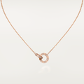 CC LOVE 7.6MM NECKLACE ROSE GOLD AND SILVER  FULL DIAMOND