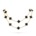 [✨CC💎]CLOVER 20 MOTIFS ONYX NECKLACE