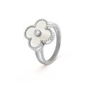 [✨CC💎]CLOVER SILVER MOP DIAMOND RING