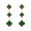 [✨CC💎]CLOVER MALACHITE 3 MOTIFS GOLD