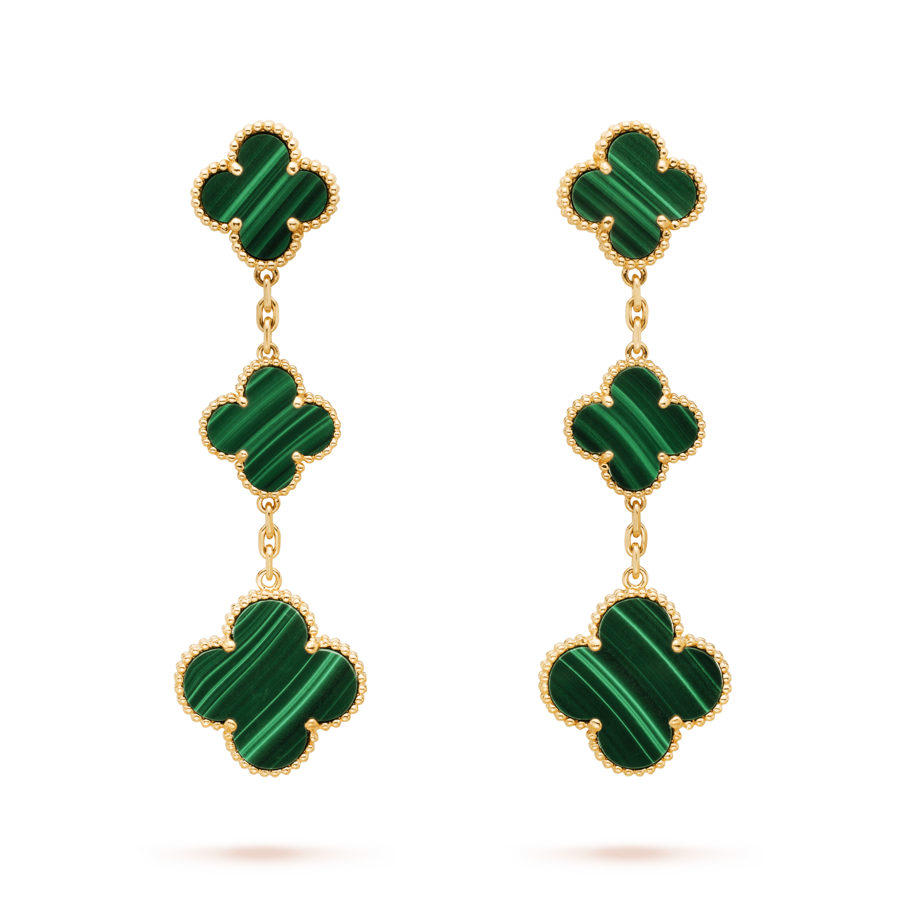 [✨CC💎]CLOVER MALACHITE 3 MOTIFS GOLD