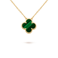 [✨CC💎]CLOVER 15MM MALACHITE SINGLE FLOWER  NECKLACE