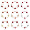 [CC jewelry] CLOVER 5 MOTIF RED CORNELIAN BRACELET COLLECTION