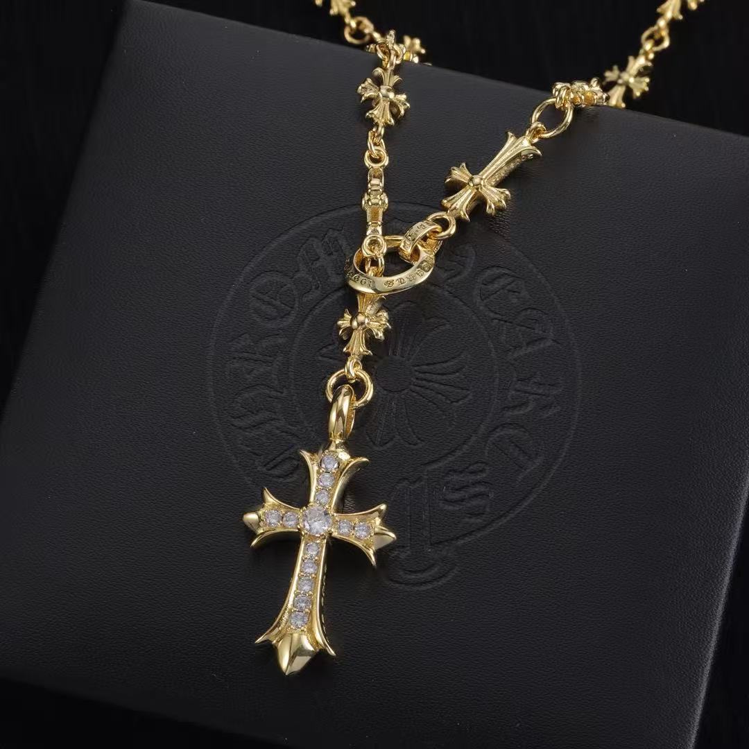 High quality luxury pure silver S925 cross necklace {with logo} Free Shipping