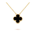 [✨CC💎]CLOVER 15MM BLACK ONYX SINGLE FLOWER NECKLACE