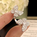 [✨CC💎]TWIN SILVER BUTTERFLY DIAMOND RING