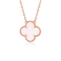 [✨CC💎]CLOVER 9.5MM PINK MOTHER-OF-PEARL SINGLE FLOWER NECKLACE