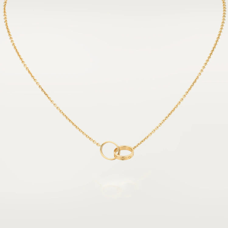 CC LOVE NECKLACE DOUBLE RING GOLD