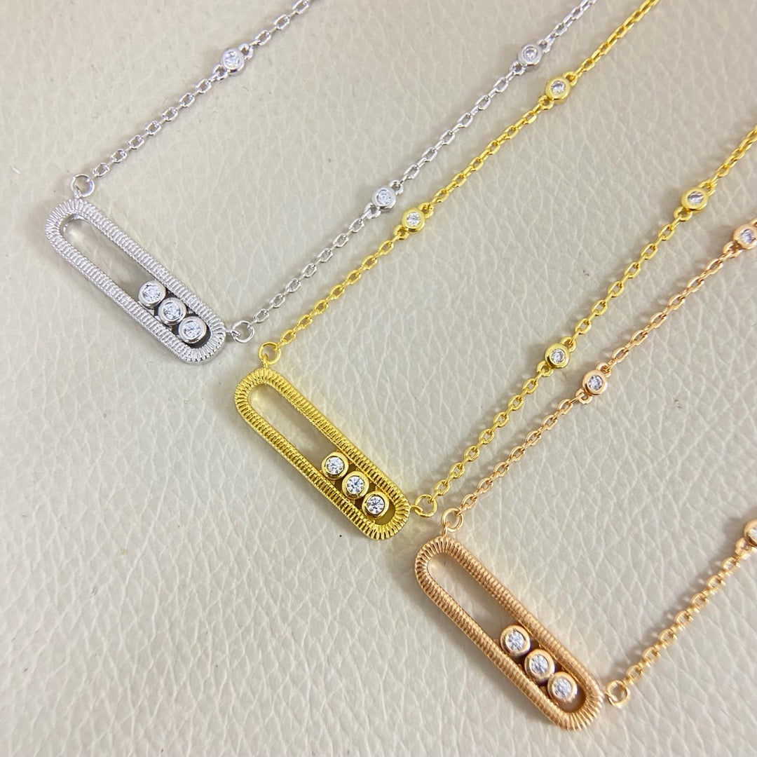 High quality luxury pure silver S925 necklace {with logo} Free Shipping