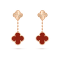 [✨CC💎]CLOVER 2 MOTIF  LASER CARNELIAN EARRINGS