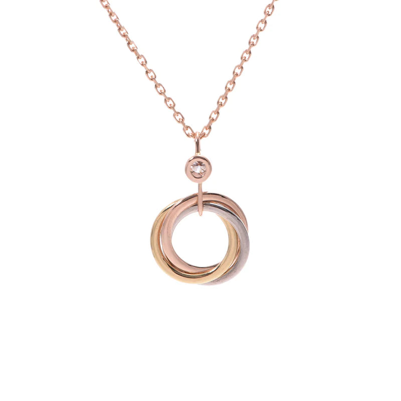 CC TRINITY SILVER GOLD PINK GOLD NECKLACE