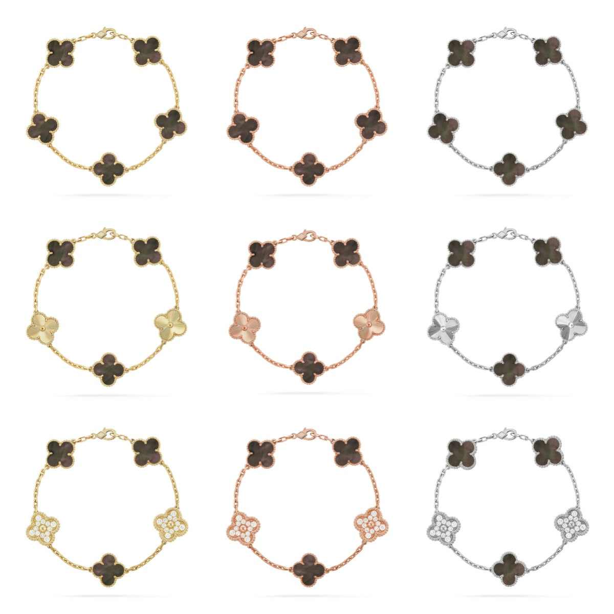 [CC jewelry] CLOVER 5 MOTIF GRAY MOP BRACELET COLLECTION