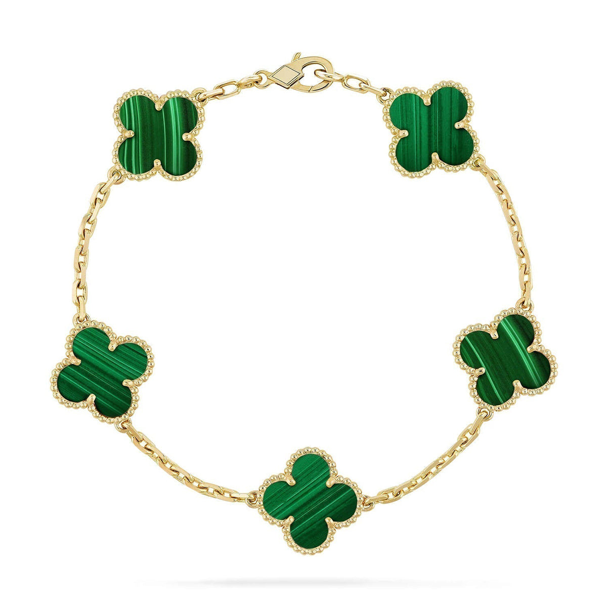 [CC jewelry] CLOVER 5 MOTIF MALACHITE BRACELET COLLECTION