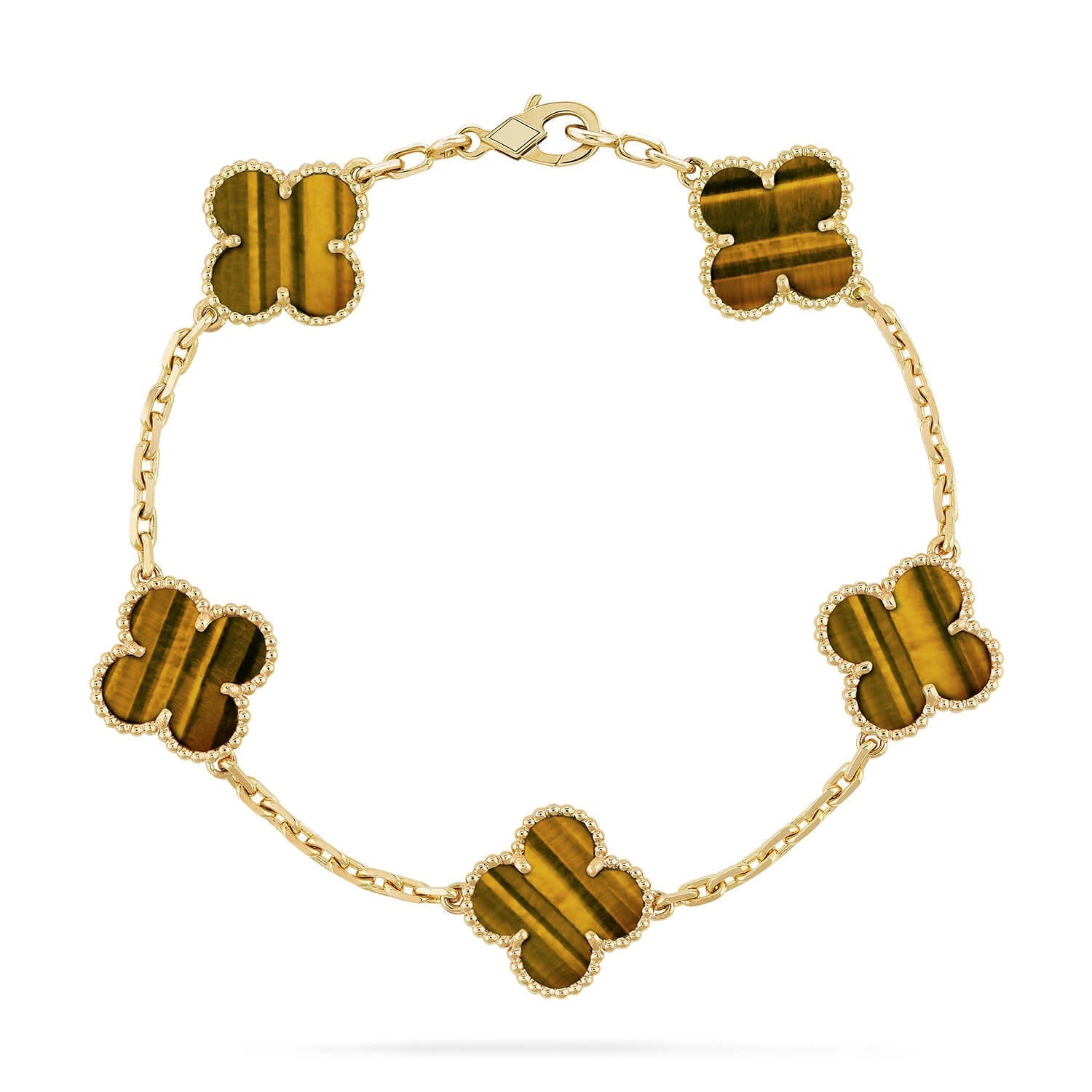 [CC jewelry] CLOVER 5 MOTIFS TIGER EYE BRACELET COLLECTION