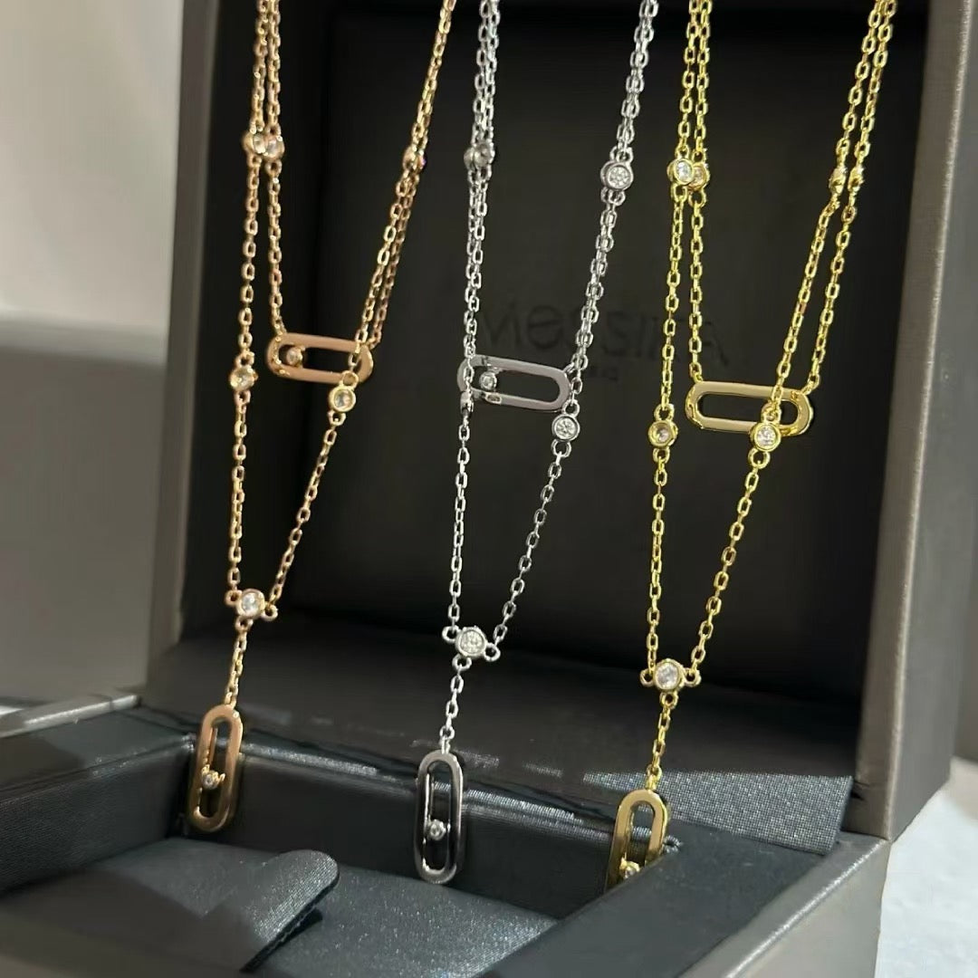 High quality luxury pure silver S925 necklace {with logo} Free Shipping