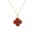 [✨CC💎]CLOVER 25MM NECKLACE GOLD CARNELIAN