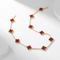[✨CC💎]CLOVER 10 MOTIFS CARNELIAN NECKLACE