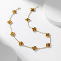 [✨CC💎]CLOVER 10 MOTIFS TIGER EYE NECKLACE