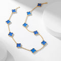 [✨CC💎]CLOVER 10 MOTIFS BLUE AGATE NECKLACE