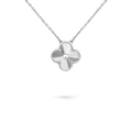 [✨CC💎]CLOVER 15MM LASER NECKLACE SILVER