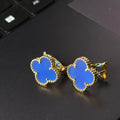 [✨CC💎]CLOVER LARGE (20mm) 1 MOTIFS BLUE MOP STUD EARRINGS