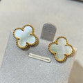 [Rose Jewelry] CLOVER LARGE (20mm) 1 MOTIFS WHITE MOP STUD EARRINGS