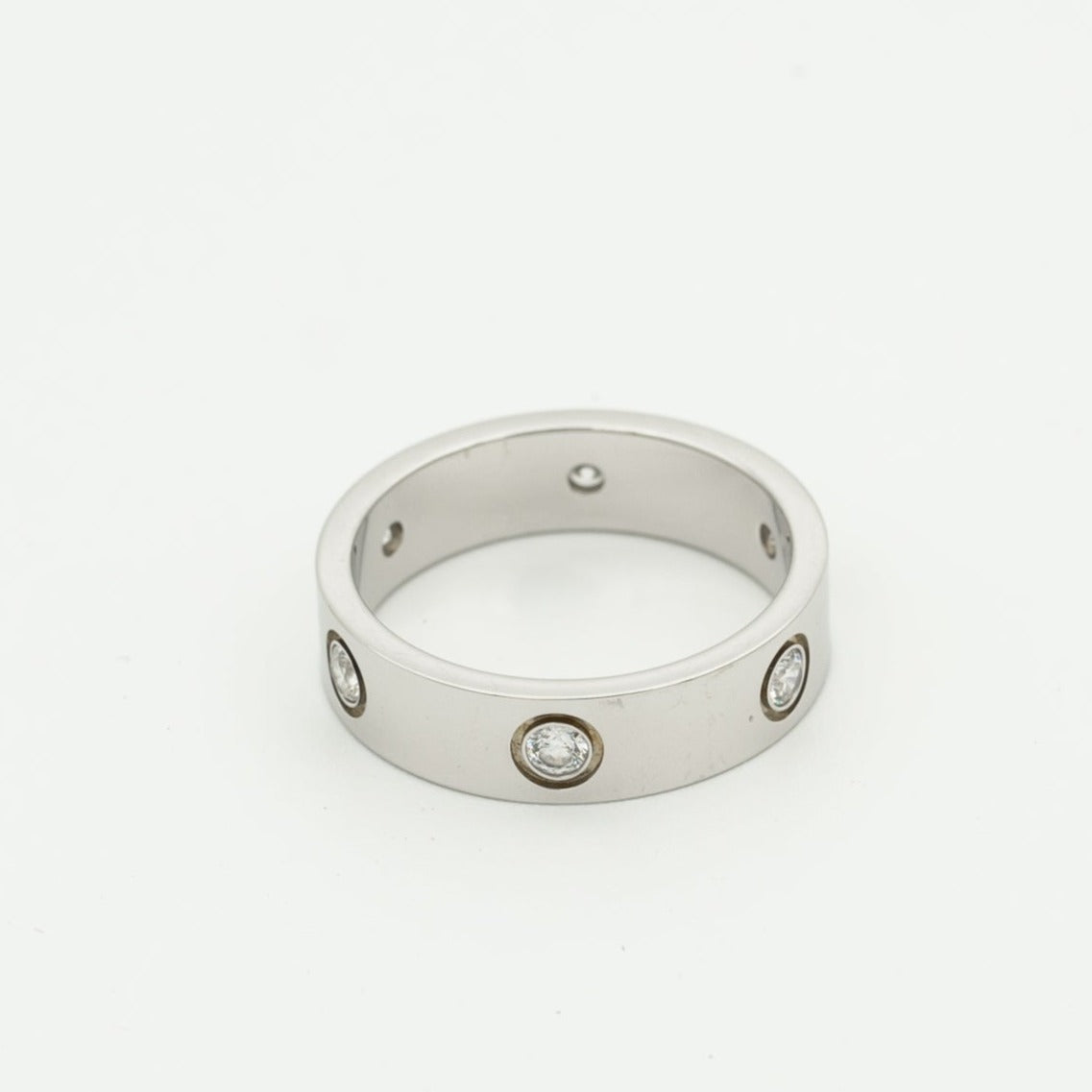 [✨CC💎]LOVE RING 5.5MM 6 DIAMONDS SILVER